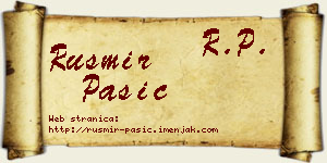 Rusmir Pašić vizit kartica